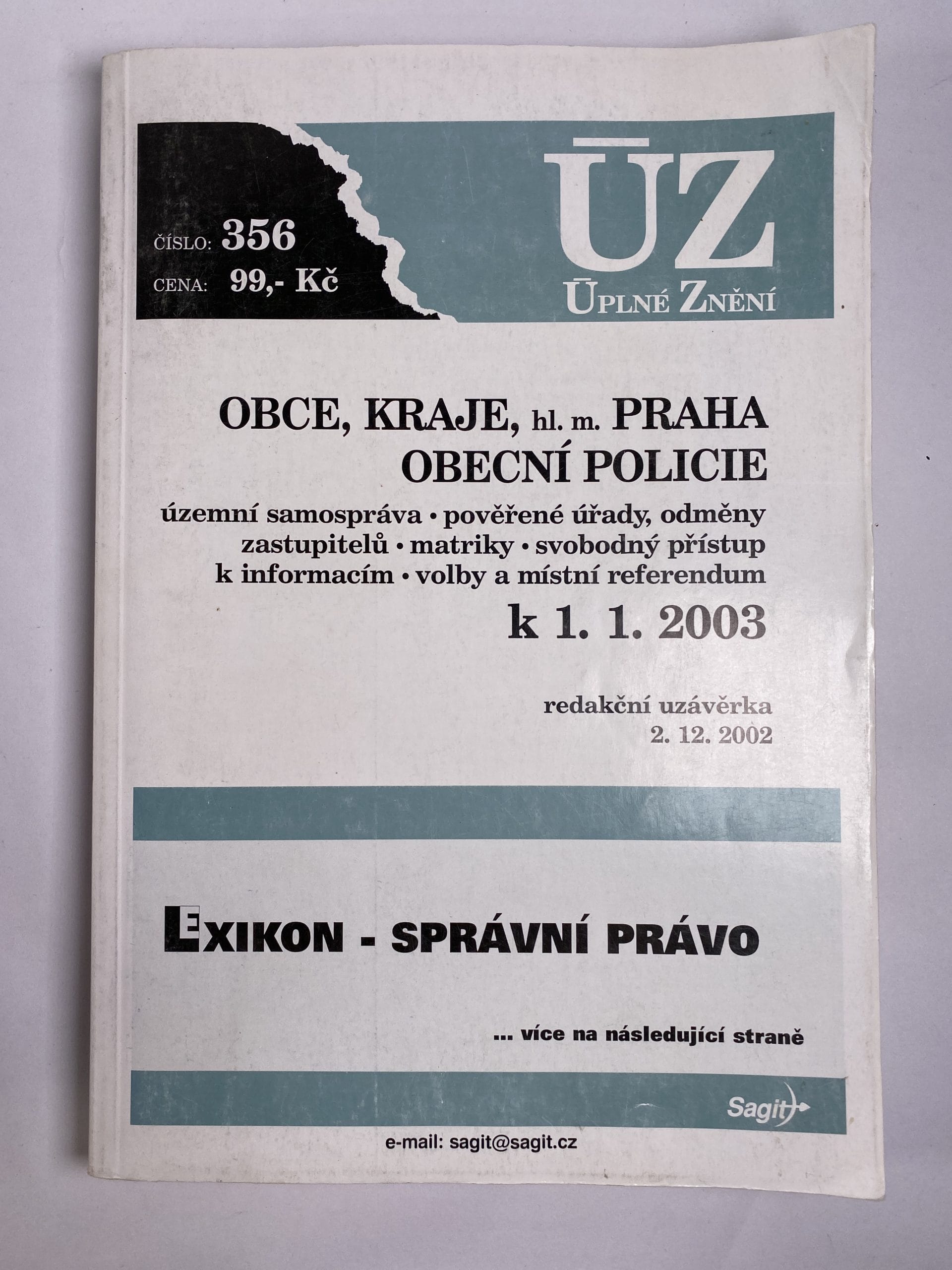 Levně ÚZ 356: Obce, kraje, hl. m. Praha, Obecní policie