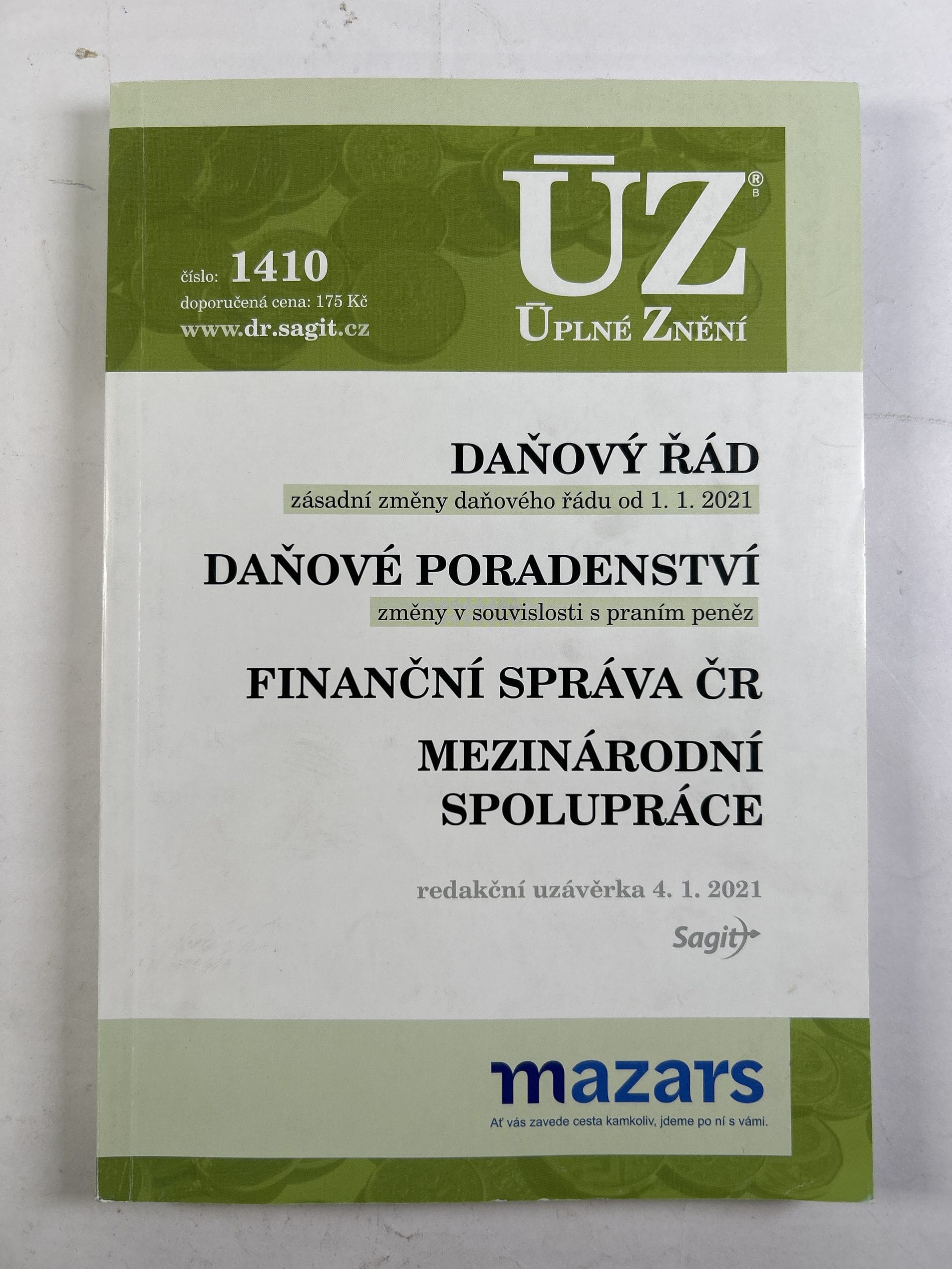 Levně ÚZ 1410: Daňový řád, Finanční správa, Daňové poradenství, Platby v hotovosti