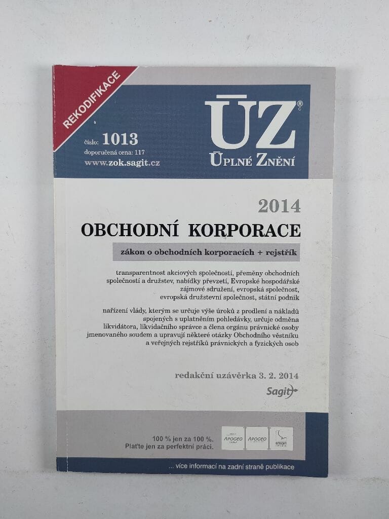 Levně ÚZ 1013: Obchodní korporace 1362