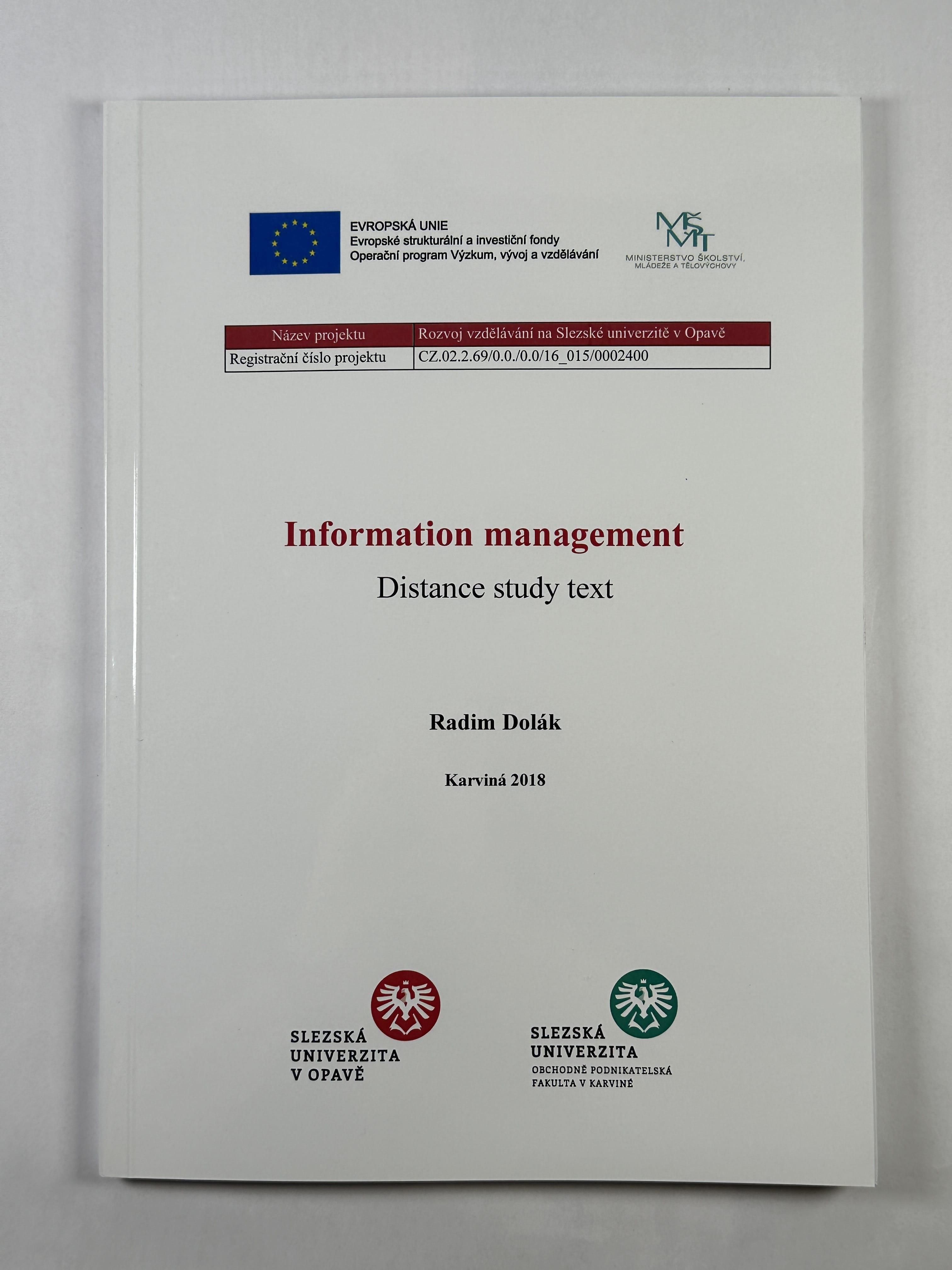 Levně Informační management - distanční studijní text
