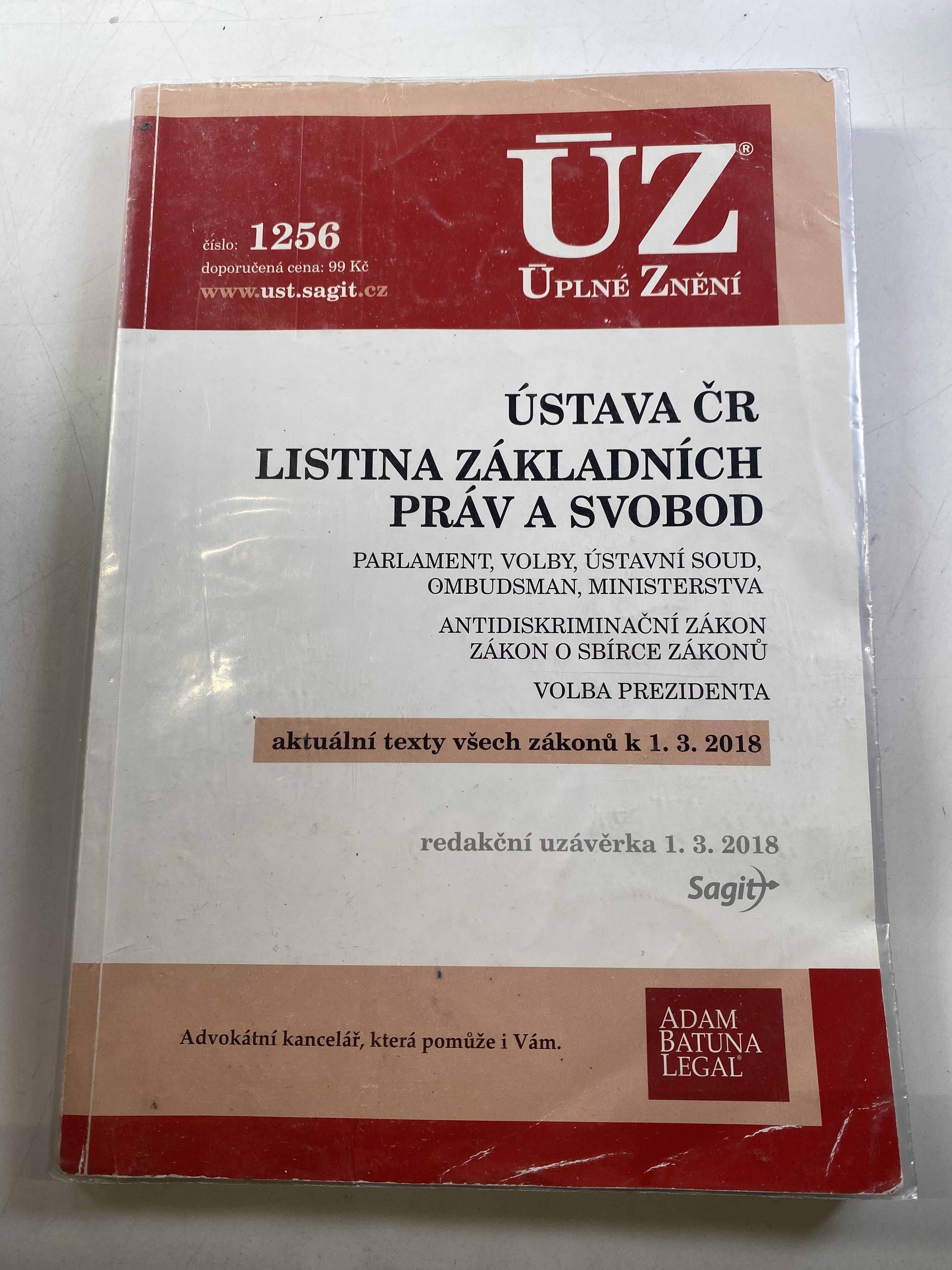 Levně ÚZ č. 1256: Ústava ČR - úplné znění předpisů