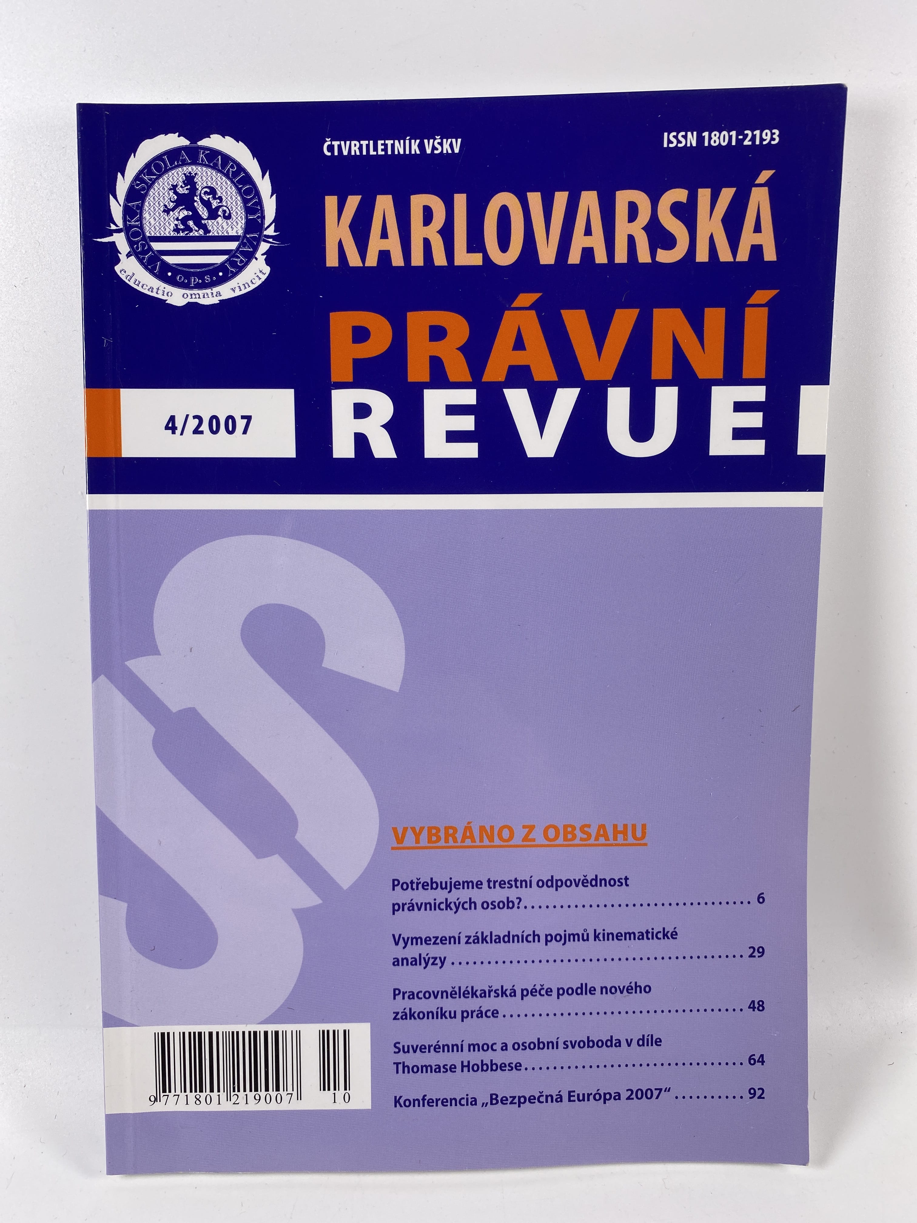 Levně Karlovarská právní revue