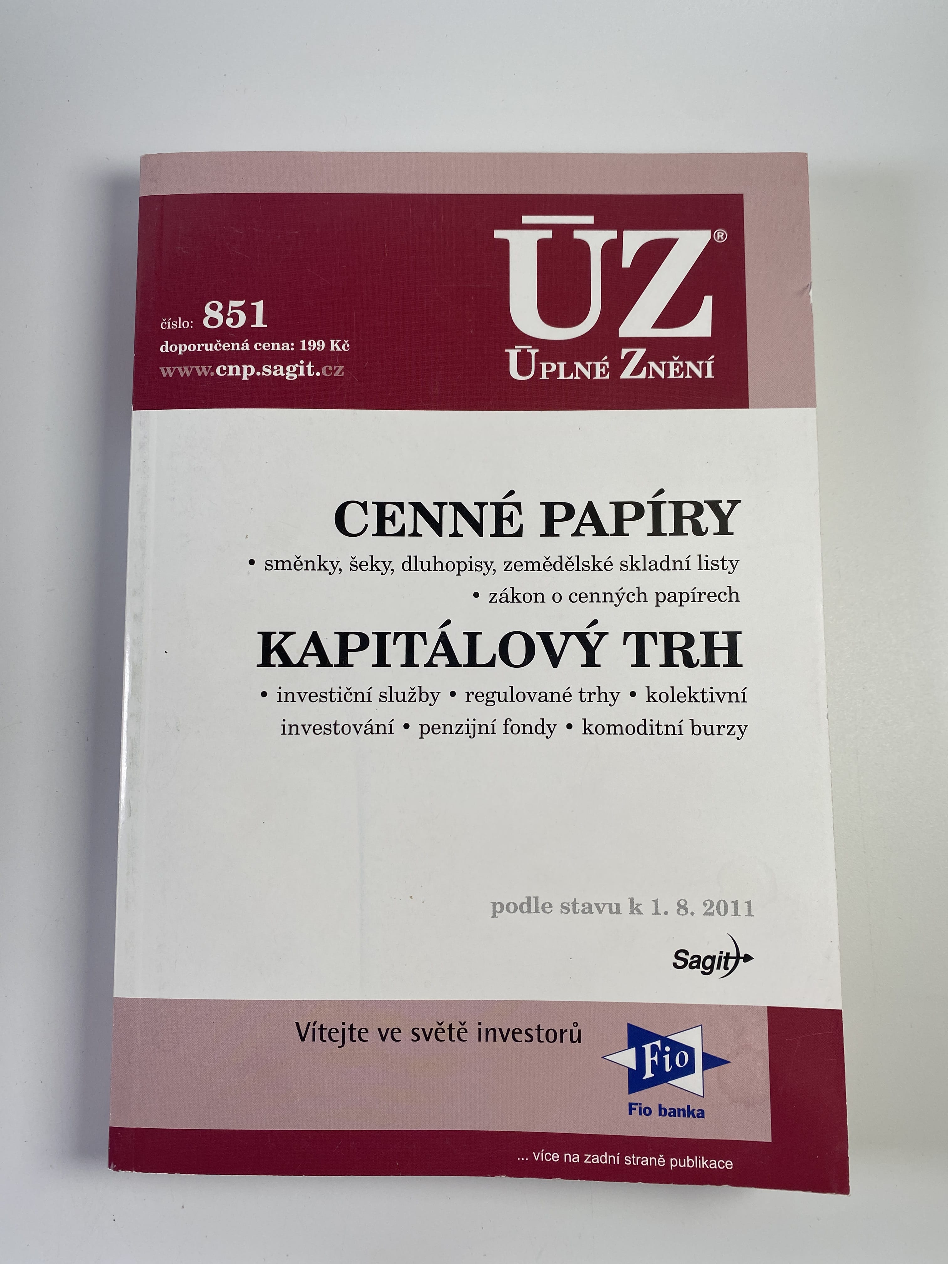 Levně ÚZ č. 851 - Cenné papíry, kapitálový trh