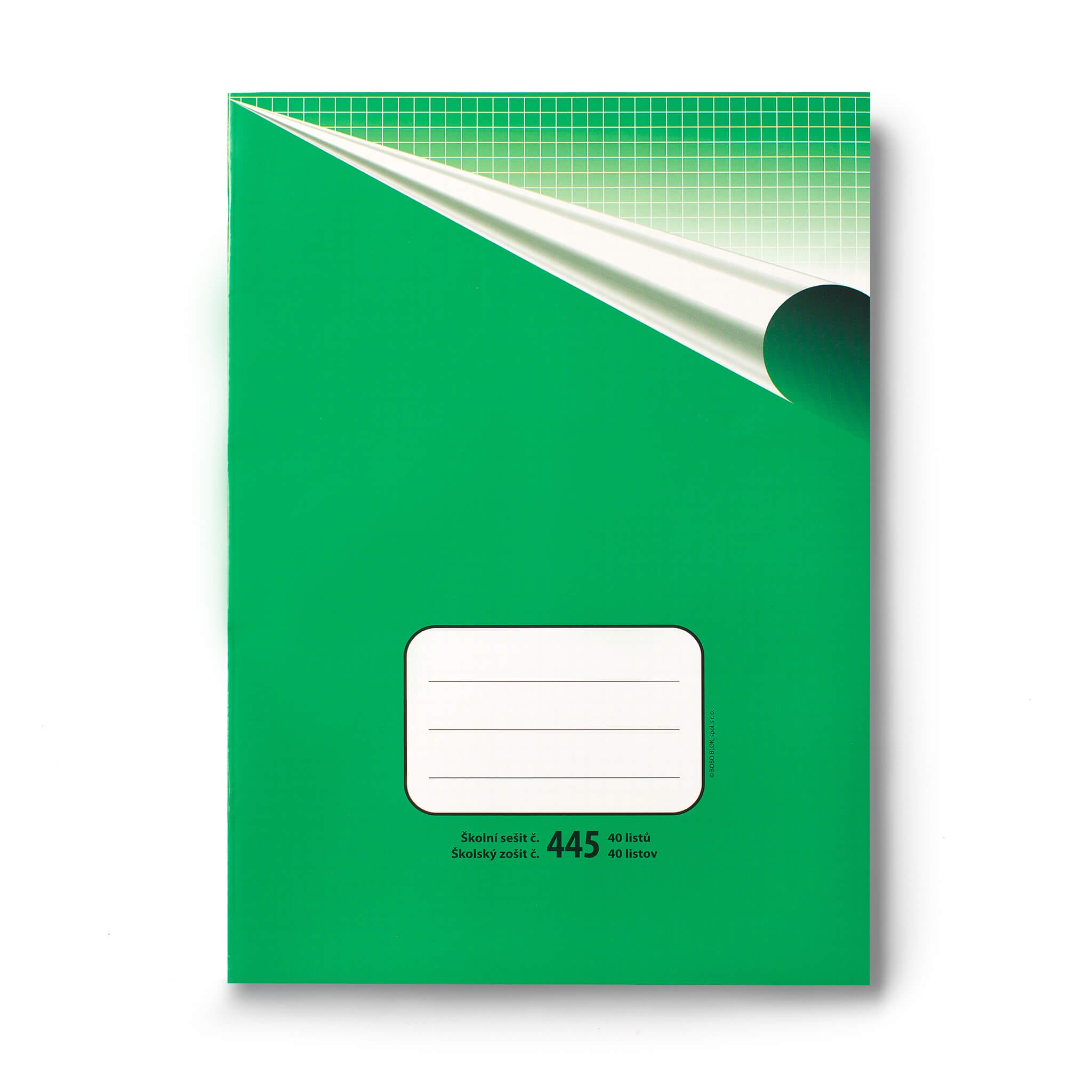 Školní sešit 445, čtverečkovaný