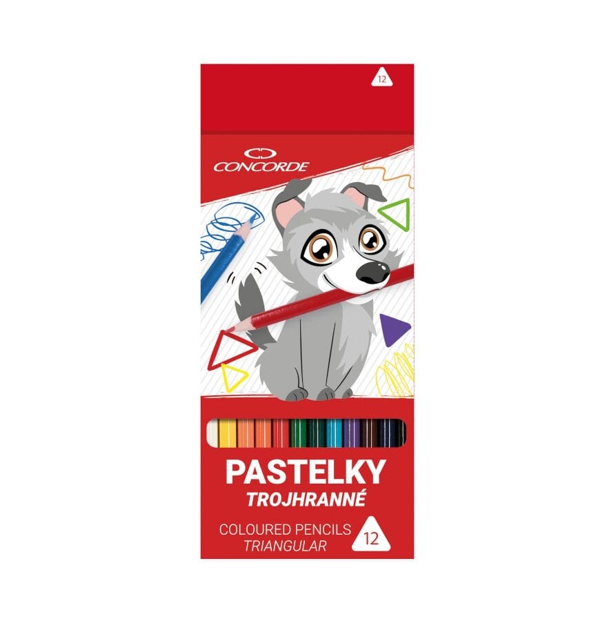 Levně Pastelky trojhranné 12 ks
