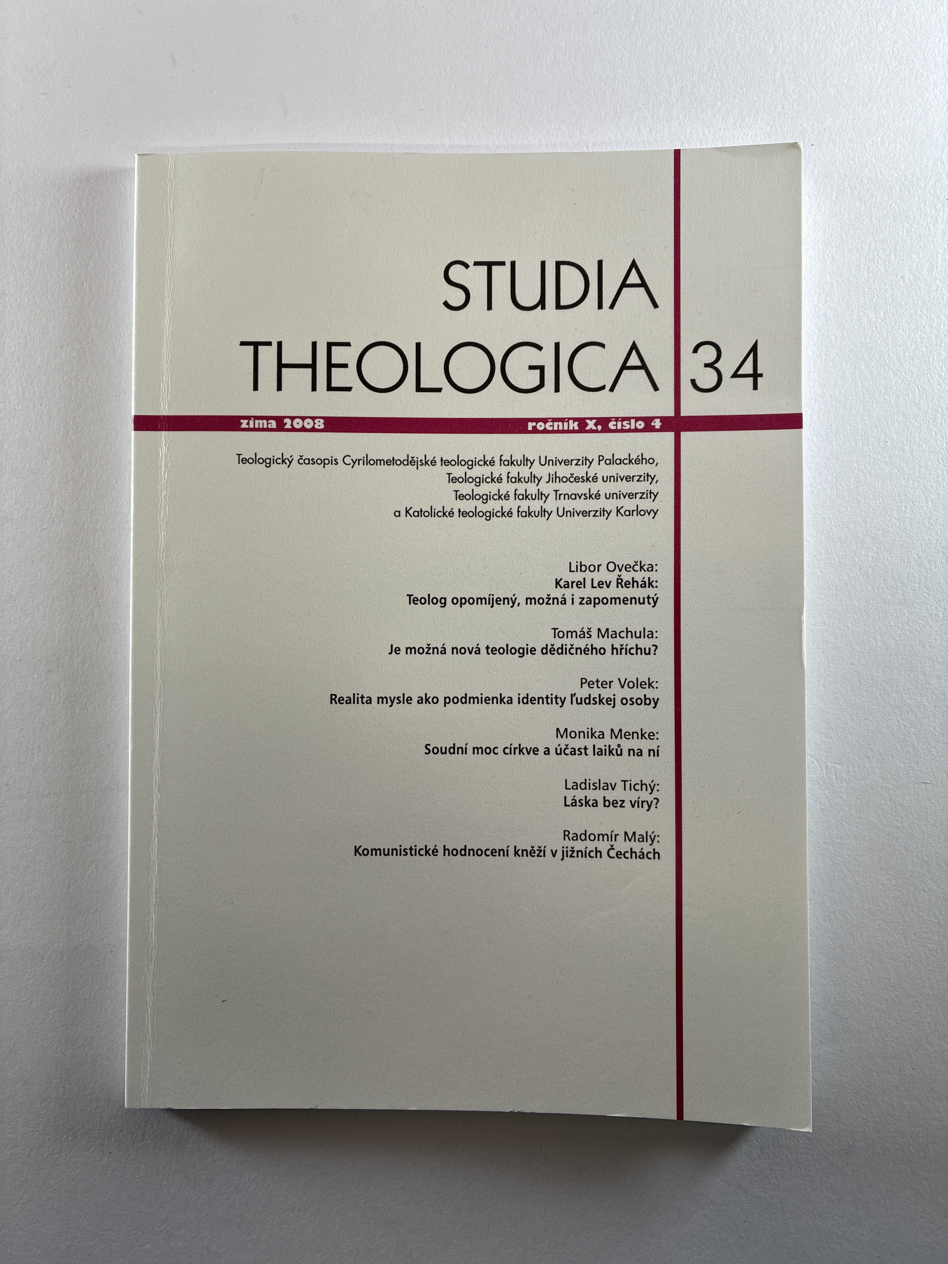 Levně Studia Theologica 34, ročník X, číslo 4