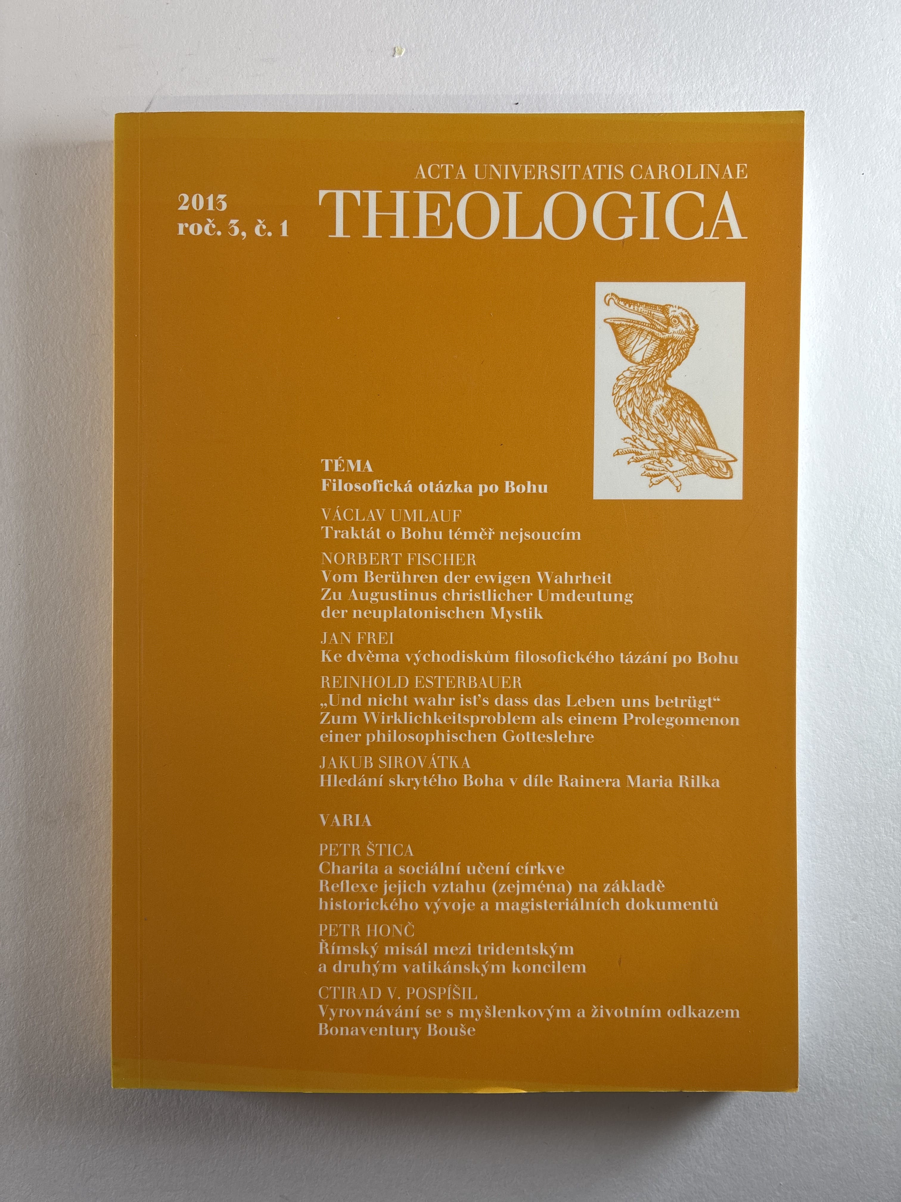 Levně Acta Universitatis Carolinae Theologica, ročník 3, číslo 1