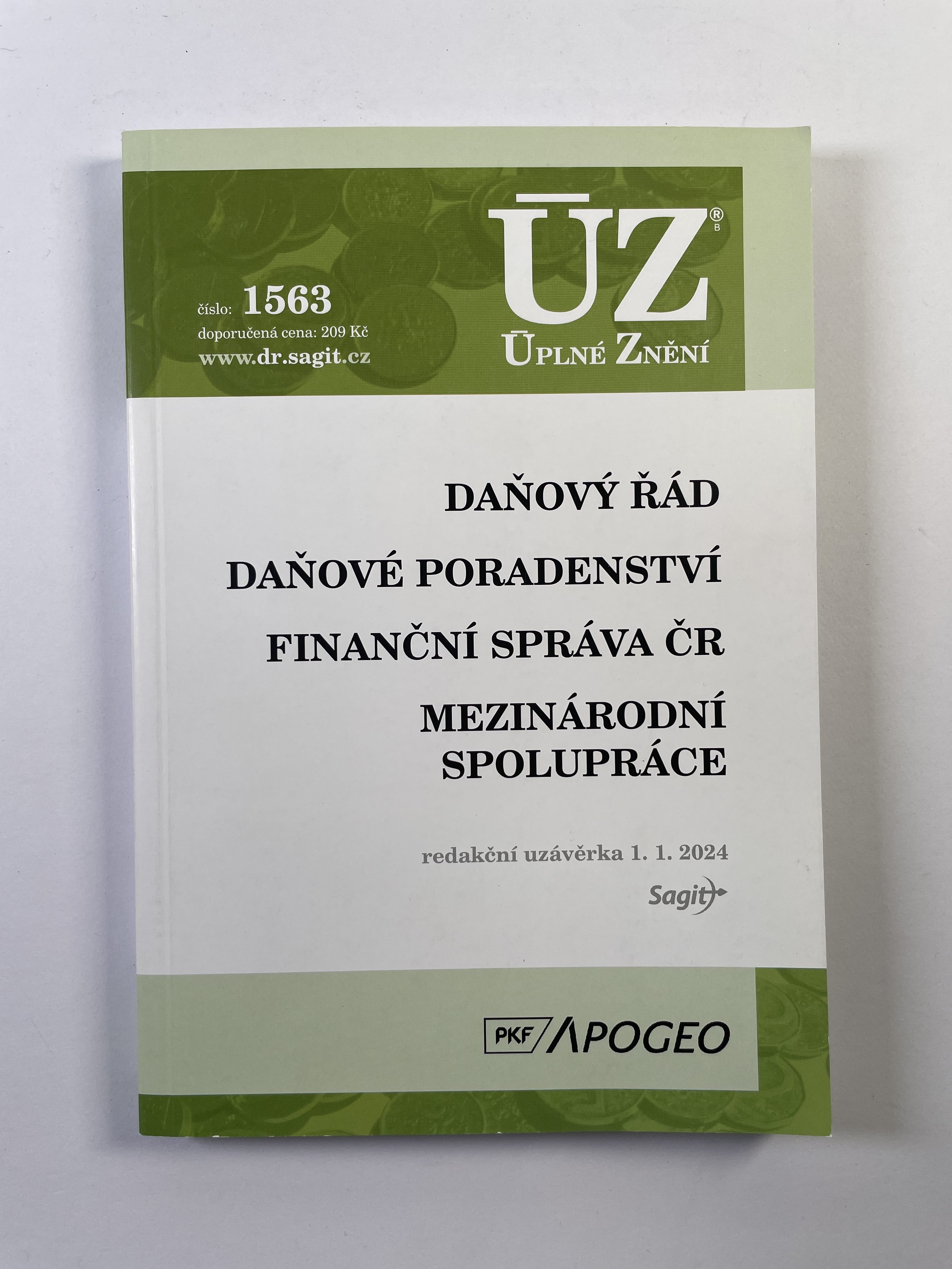 Levně ÚZ č. 1563: Daňový řád, daňové poradenství, finanční správa ČR, mezinárodní spolupráce