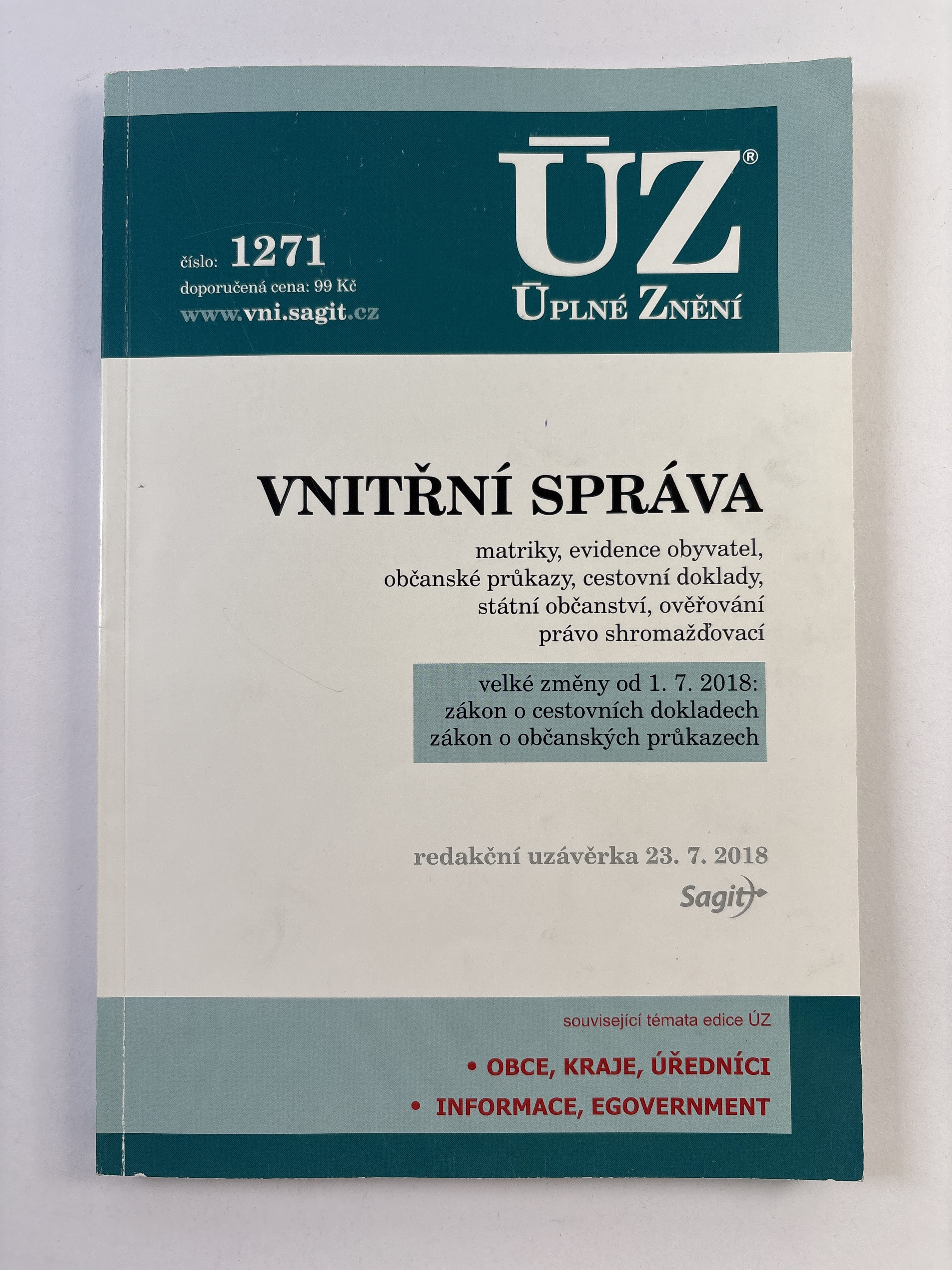 Levně ÚZ 1271: Vnitřní správa